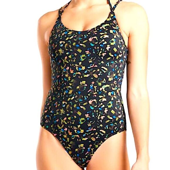 Athleta Leopard Keyhole One Piece Swimsuit - Picture 1 of 10